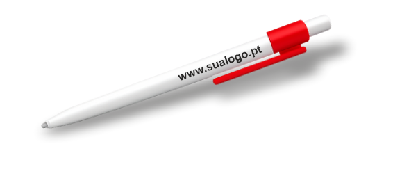 Canetas Vermelha FTransparente - Sua Logo